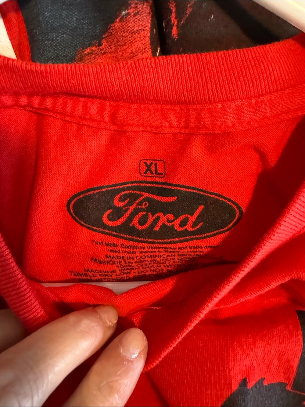 Ford Red Short-Sleeve Tee with Black Mustang Logo - Picture 2 of 3